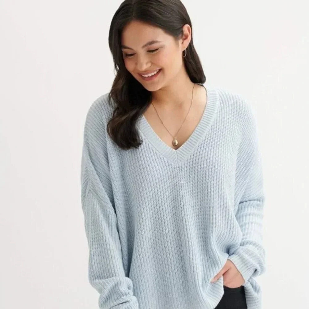 Emma Knudsen Womens XS Ribbed Kate Sweater In  White